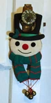 Christmas Decoration Snowman Door Hanger With Bells Scarf Top Hat Reserve. Fixed Price $6.50.
