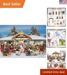 3 Pcs Metal Christmas Outdoor Nativity Scene Set Large Holy Family Decor. Fixed Price $340.23.