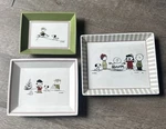 2005 Hallmark Peanuts Snow Business Snack Tray Set Snoopy Christmas 3PC. Fixed Price $34.99.