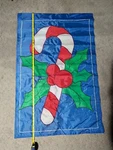 Vintage 43.25"X28" Christmas Candy Cane Yard Garden Holiday Flag Banner. Fixed Price $14.95.