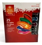 New Home Accents Holiday 25 Multi-color C9 Outdoor Christmas Lights 24 Feet Long. Fixed Price $16.99.