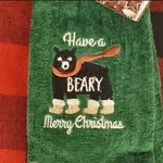 Have Beary Merry Christmas Fingertip Towels Season Winter Holiday. Fixed Price $14.50.