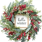 Tempus Christmas Wreath For Front Door 20 Red Berries Artificial. Fixed Price $52.03.