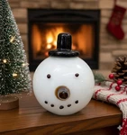Studio Art Glass Snowman Head 5" Tall Heavy Hollow Blown Rough Pontil Handmade. Fixed Price $59.99.