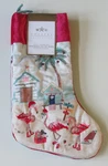 Coastal Flamingo Palm Tree Christmas Holiday Stocking's Embellished 8X22 Nwt. Fixed Price $59.49.