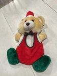 Santas Best Teddy Bear Stocking Plush Hanging Stuffed Animal 2 Pouches Rare Vtg. Fixed Price $23.98.
