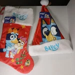 New 18 " Embroidered Bluey & Bingo Christmas Stocking Hat By Ruz Holiday. Fixed Price $24.50.