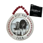 Picture Frame Ornament Best Mom Ever Wood Circle Christmas Photo Diy Hobby Lobby. Fixed Price $10.77.