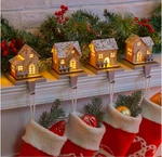4PACK Christmas Stocking Holders W/ Lights, Weighted Hooks For Mantle/fireplace. Fixed Price $93.40.