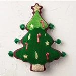 Jungalow Opalhouse Christmas Tree Pillow Green Tassels Embellished Whimsy New. Fixed Price $16.95.