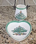 Spode Christmas Tree Heart Trinket Dish S3324 England Holiday Candy & Bonus. Fixed Price $12.99.