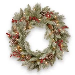 National Tree 24IN. Snowy Bristle Berry Wreath With Battery Operated Led Lights. Fixed Price $84.95.