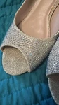 Crystal Rhinestone Bedazzled Heels Shoes Wedges Wedding Cinderella Bridal Bride. Fixed Price $18.00.