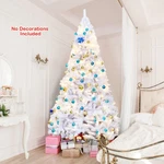 Topbuy 9 Ft White Christmas Pine Tree Hinged Artificial Decoration. Fixed Price $107.99.