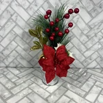 Decretive Christmas Happy Holidays Mini Poinsettia Greenery Cor Plant. Fixed Price $11.98.