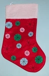 Roman, Felt Christmas Stocking, #23964, Applique Circles Fur Cuff, New. Fixed Price $18.00.