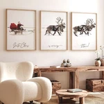 Jarthenaamcs 3PCS Christmas Canvas Wall Prints Large Santa Claus With Sle.... Fixed Price $21.86.