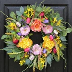 Chrisxiao 24 Inch Spring For Front Door, Artificial Eucalyptus Wreaths.... Fixed Price $60.04.