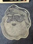 Celebrations Crystal Clear Santa Claus 8 Christmas Plate Frosted Candy Dish. Fixed Price $16.17.
