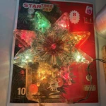 Vintage 10 Lights Lighted Christmas Tree Topper Gold Tinsel Star. Fixed Price $24.99.
