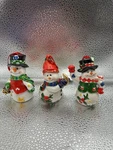 Set Of 3 Vintage Kurt Adler Porcelain Snowmen Christmas Ornaments W/ Tags New. Fixed Price $17.50.