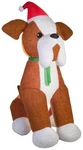 Gemmy 9' Airblown Inflatable Fuzzyplush Christmas Brown Dog With Santa Hat. Fixed Price $186.99.