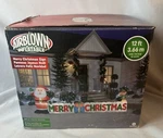 12 Airblown Inflatable Led Santa Claus W/ Merry Christmas Sign Yard Gemmy. Fixed Price $69.95.