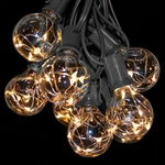 G40 Warm White Led Fairy Outdoor Patio Black Wire String Lights Bistro Cafe Yard. Fixed Price $149.95.