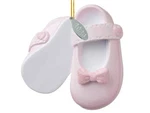 2026 3" Girl Shoe Ornament Babys First Christmas Pink Booties. Fixed Price $14.99.