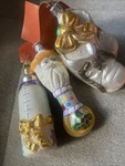Baby's First Christmas Rattle Bottle & Shoes Blown Glass Ornament Lot. Fixed Price $31.00.