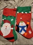 Christmas House Stockings Red And Green Santa Penguin* Pom 16". Fixed Price $13.90.