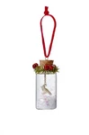 Ganz Kissing Krystals Glass Jar W/gold Cardinal Charm Christmas Ornament 2.75"H. Fixed Price $6.95.