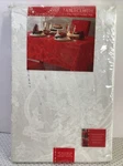 Christmas Ribbons Damask Tablecloth - 60" X 84" New. Fixed Price $19.99.