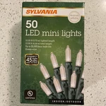 New Sylvania 50 Led Mini Lights Warm White String Indoor/outdoor. Fixed Price $7.99.