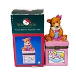Nib Trinket Box Baby Girl Bear Hinge Magnetic Clasp Kurt SADLER2 3/4"WX4 1/2"H. Fixed Price $13.99.