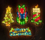 Northlight 17 3.75" Holographic Lighted Christmas Window Silhouette 4 Vintage. Fixed Price $55.00.