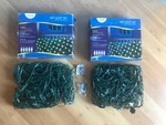 2 Sets Of Indoor/outdoor 150 Clear Net Mesh Christmas Holiday Lights Green Cord. Fixed Price $20.00.