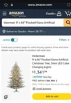 Vickerman 9' X 66" Flocked Kiana Artificial Christmas Tree, 3MM Led Color Changi. Fixed Price $599.00.