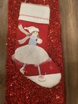Pottery Barn Kids Quilted Ice Skater Christmas Stocking No Name. Fixed Price $39.99.