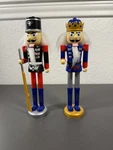 Set Of 2 Christmas Nutcracker King Soldier Figurines 10IN Holiday Decor. Fixed Price $19.97.