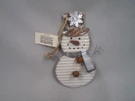 New Burton & Distressed White Tin Snowman Christmas Ornament Home Decor. Fixed Price $11.00.