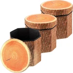 Amylove 3 Pack Tree Stump Storage Stool 12 X Inch Ottoman, Cute Folding. Fixed Price $49.99.