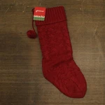 Glitzhome Knitted Polyester Christmas Stocking Pom Ball Red One Size. Fixed Price $13.00.
