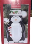 Lenox American By Design 8" Penguin Christmas Lidded Treat Cookie Jar New. Fixed Price $22.95.