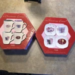 Lot Sakura Oneida Christmas Cuties Vintage Stoneware Salad Dessert Plates / Mugs. Fixed Price $40.00.