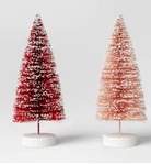 2PC 6" Sisal Bottle Brush Tree Christmas Figurine Set - Wondershop. Fixed Price $10.00.