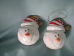 Ganz Bella Casa Ceramic Snowmen Ornaments Set Of 12 Christmas Red & White Gold. Fixed Price $30.60.