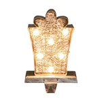 Glitzhome 7.5" Christmas Gift Box Stocking Holders Metal Led Golden. Fixed Price $32.68.