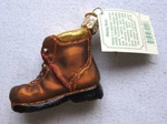 New Old World Glass Christmas Ornament Hiking Boot 2015 Original Box Vgc. Fixed Price $12.00.