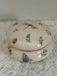 Burton And Morning Meadow Trinket Box Gold Rim 6" Butterfly Lady Bugs Euc. Fixed Price $21.99.